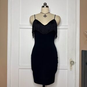Tripp black fringe dress